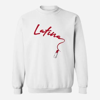 Latina Red Lips Sweatshirt | Crazezy