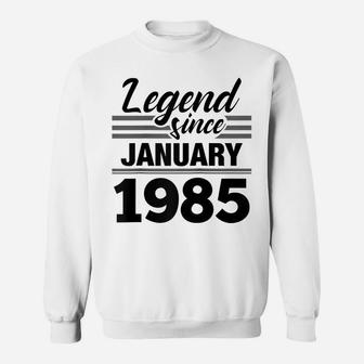 Legend Since January 1985 - 35Th Birthday 35 Year Old Gift Raglan Baseball Tee Sweatshirt | Crazezy