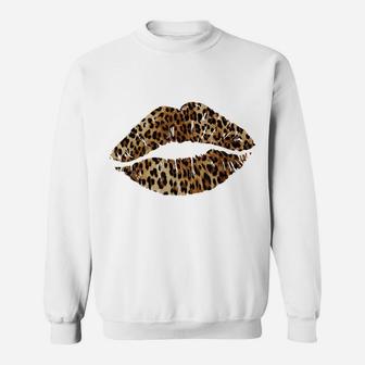 Leopard Lips Trendy Kiss Mouth Women Cheetah Animal Print Sweatshirt | Crazezy UK