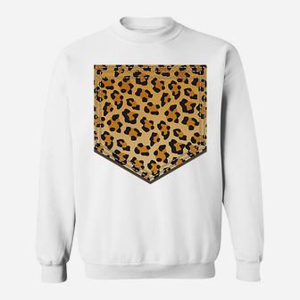 Leopard Print Pocket Shirt | Cool Animal Lover Cheetah Gift Sweatshirt | Crazezy AU