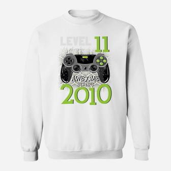 Level 11 Unlocked Awesome Since 2010 Video Gamer 11 Birthday Sweatshirt | Crazezy UK