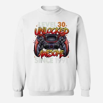 Level 30 Unlocked Awesome Since 1991 30Th Birthday Gaming Sweatshirt | Crazezy