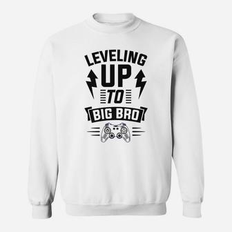 Leveling Up To Big Brother Cool Gamer Christmas Gift Sweatshirt | Crazezy DE