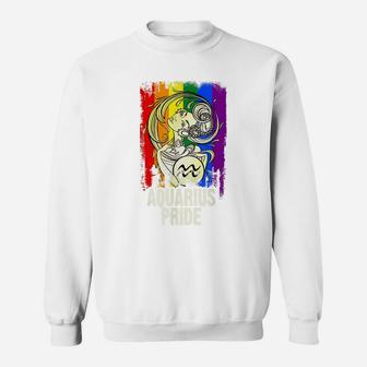 Lgbt Aquarius Pride January February Birthday Zodiac Gift Sweatshirt | Crazezy UK