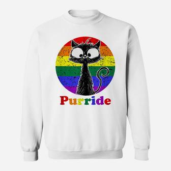 Lgbt Cat Lovers Purride Flag Gay Pride Month Lgbtq Sweatshirt | Crazezy AU