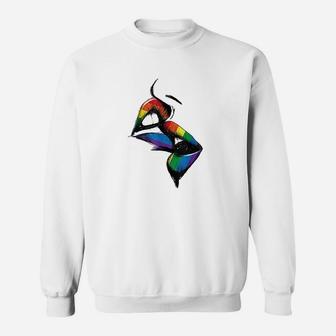 Lips Kissing Rainbow Sweatshirt | Crazezy AU