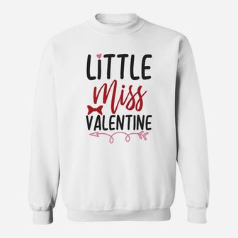 Little Miss Valentine Happy Valentines Day Sweatshirt - Seseable