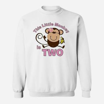 Little Monkey Girl 2Nd Birthday Sweatshirt | Crazezy DE