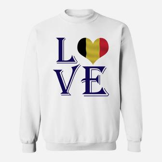 Love Heart Belgium Country Flag Lovers Sweatshirt - Seseable