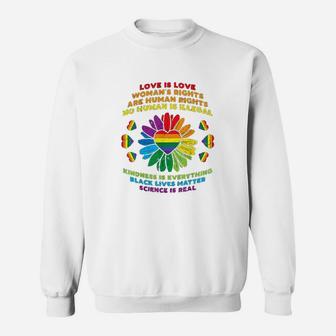Love Lgbt Daisy Heart Black Gay Pride Equality Gift Sweatshirt | Crazezy