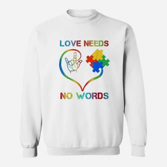 Love Needs No Words Color Puzzle Sweatshirt | Crazezy