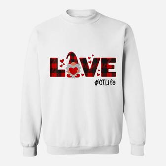 Love Ot Life Gnome Flannel Valentine's Day Sweatshirt | Crazezy DE