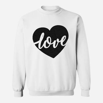 Love Script Heart Cute Relationship Sweatshirt | Crazezy
