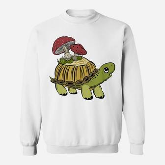 Lovely Turtle Nature Lover Mushroom Flower Cottagecore Gift Sweatshirt | Crazezy