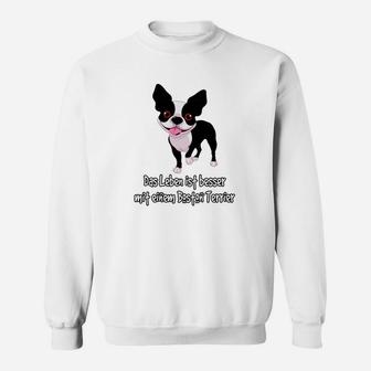 Lustiges Boston Terrier Sweatshirt – Leben Besser mit Hund - Seseable