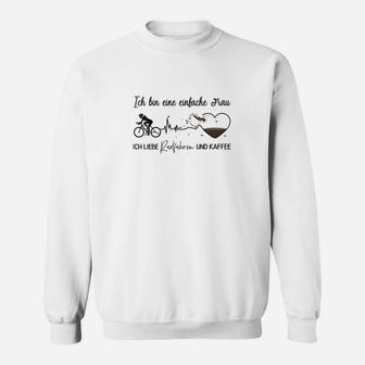 Lustiges Damen Sweatshirt Einfache Frau: Blumen, Pferde, Kaffee - Seseable