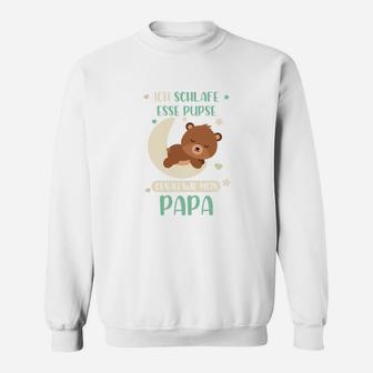 Lustiges Herren Sweatshirt Ich schlafe, esse, pups - Premium Papa Sweatshirt - Seseable