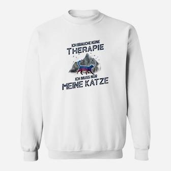 Lustiges Katzen-Themen Sweatshirt – Therapie? Nur meine Katze! - Seseable