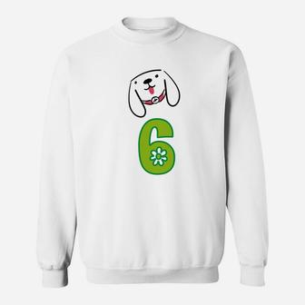 Lustiges Sweatshirt zum 6. Kindergeburtstag mit Hunde-Motiv - Seseable