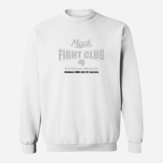 Mack Fight Club Herren Sweatshirt in Weiß, Motiv für Kampfsportfans - Seseable