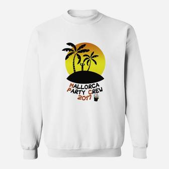 Mallorca Party Crew 2017 Sweatshirt mit Sonnenuntergang & Palmen - Seseable