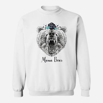 Mama Bear Floral Wild American Sweatshirt | Crazezy