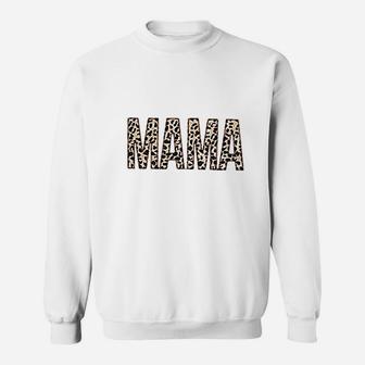 Mama Women Leopard Funny Letter Print Mom Gift Tops Sweatshirt | Crazezy