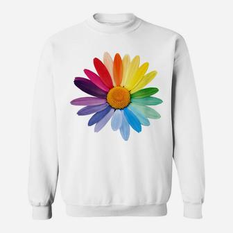 Marguerite Daisy Flower In Rainbow Colors Sweatshirt | Crazezy