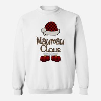 Mawmaw Claus Christmas Leopard - Grandma Gift Sweatshirt Sweatshirt | Crazezy