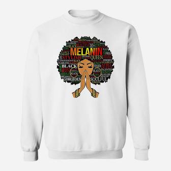 Melanin Words Art Afro Natural Hair Sweatshirt - Thegiftio UK