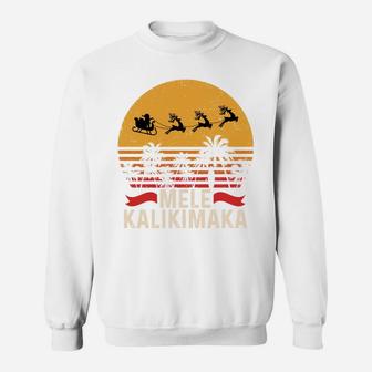 Mele Kalikimaka Vintage Christmas Santa Reindeers Hawaii Sweatshirt Sweatshirt | Crazezy UK