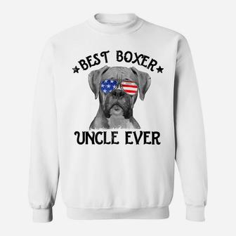 Mens Best Boxer Uncle Ever Dog Dad American Flag 4Th Of July Sweatshirt | Crazezy