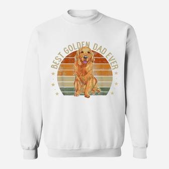 Mens Best Golden Dad Ever Retro Golden Retriever Gifts Dog Daddy Sweatshirt | Crazezy AU