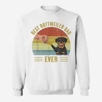 Mens Best Rottweiler Dad Ever Fist Bump Rottie Dog Father's Day Sweatshirt | Crazezy