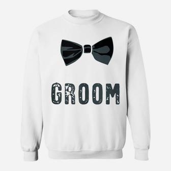 Mens Bow Tie Groom Bachelor Party Sweatshirt | Crazezy