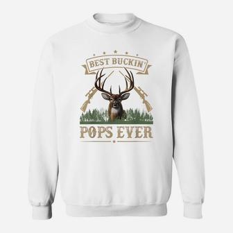 Mens Fathers Day Best Buckin' Pops Ever Deer Hunting Bucking Sweatshirt | Crazezy CA