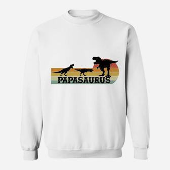 Mens Fun Papasaurus T-Rex Dinosaurs For Papa - Father's Day Sweatshirt | Crazezy AU