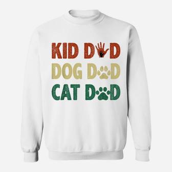 Mens Funny Kid Dog Cat Dad Cool Father's Day Fur Papa Pet Owner Sweatshirt | Crazezy
