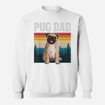 Mens Funny Pug Dad - Vintage Retro Pug Dog Lover Sweatshirt | Crazezy