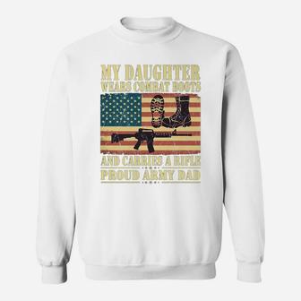 Mens My Daughter Wears Combat Boots - Proud Army Dad Father Gift Sweatshirt | Crazezy UK
