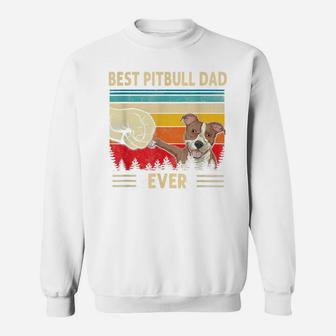 Mens Vintage Best Pitbull Dad Ever Bump Fit Dog Dad Fathers Day Sweatshirt | Crazezy AU