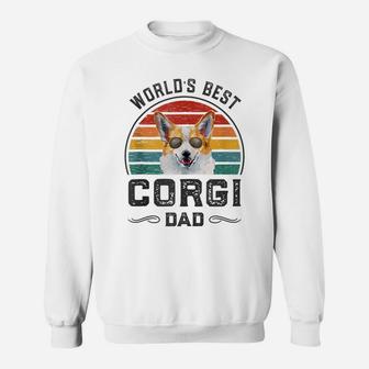 Mens World's Best Corgi Dad Vintage Dog Dad Sweatshirt | Crazezy