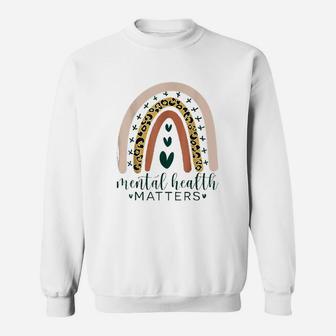 Mental Health Matters Leopard Rainbow Sweatshirt - Thegiftio UK
