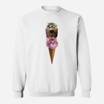 Meow-Scream Ice Cream Cone Kitten Pun Graphic Sweatshirt | Crazezy DE