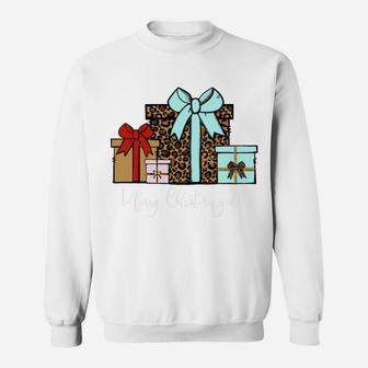 Merry Christmas Y'all Women's Leopard Christmas Gifts Boho Sweatshirt Sweatshirt | Crazezy CA
