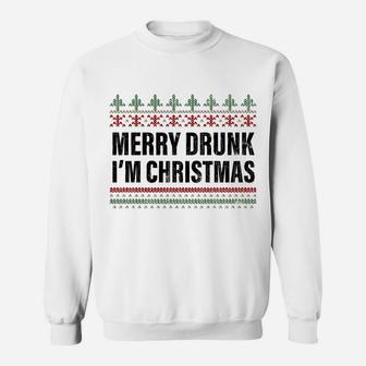 Merry Drunk I'm Christmas Funny Xmas Gift Drinking Sweatshirt | Crazezy