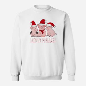 Merry Pigmas Pig Lover Christmas Sweatshirt Sweatshirt | Crazezy
