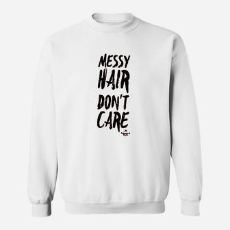 Messy Hair Dont Care Off Shoulder Sweatshirt - Thegiftio UK