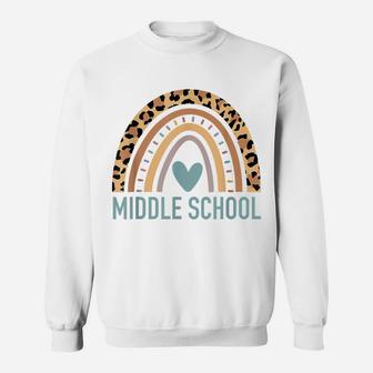 Middle School Rainbow Girls Teacher Team Middle School Squad Sweatshirt | Crazezy
