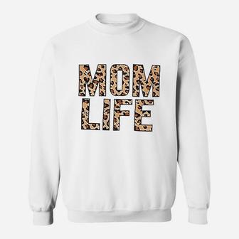 Mom Life Funny Leopard Print Sweatshirt - Thegiftio UK